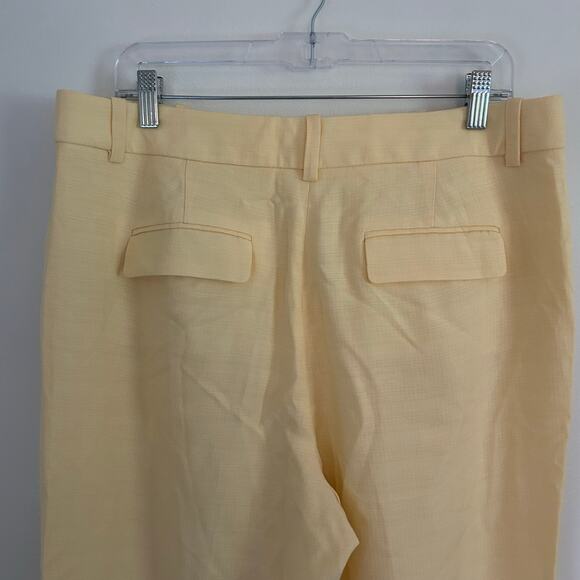 J. Crew Cuffed Wide Leg Yellow Trouser in Luster Canvas 14 New with Small Flaw - Picture 7 of 11